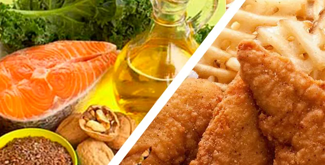 Comparación ilustrativa de fuentes alimentarias de grasa
