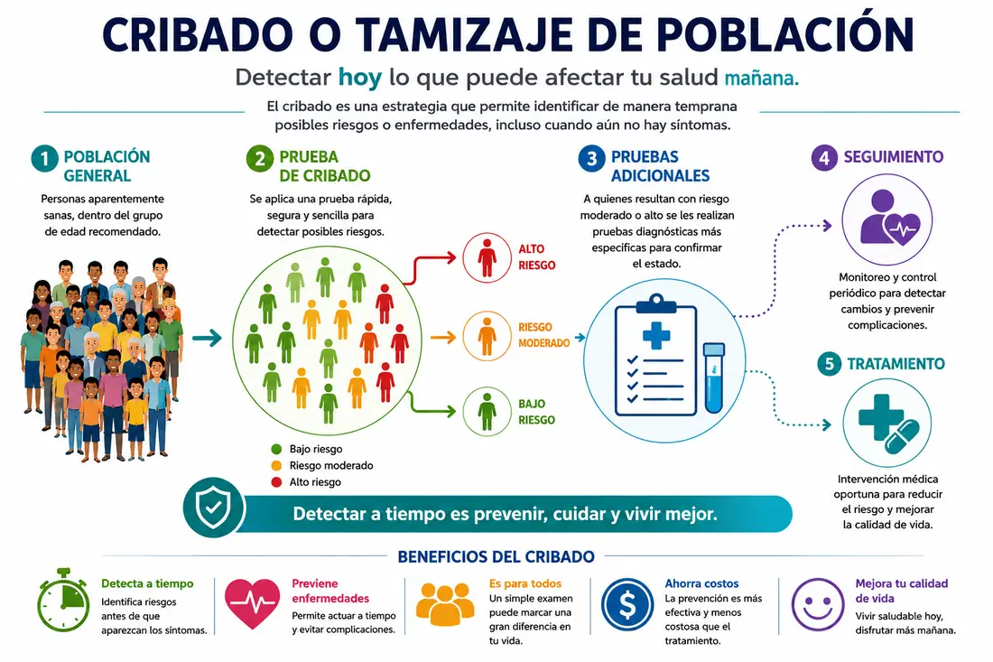 Infografía: Cribado o tamizaje de población
