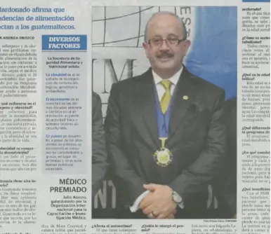 Médico Julio Alonzo recibe premio internacional